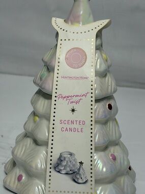 Peppermint Iridescent White Holiday Tree Scented Candle by Peppermint